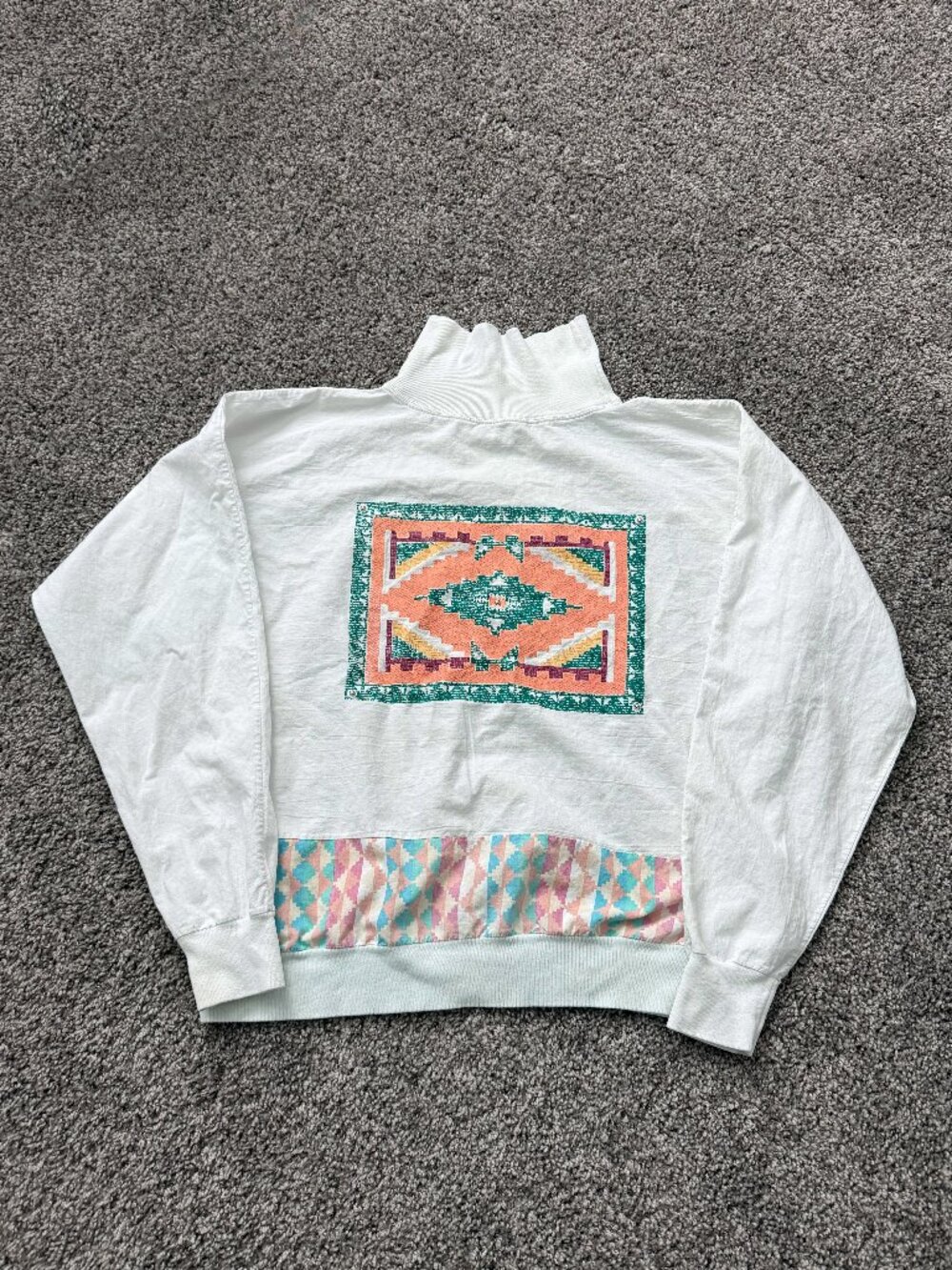 Vintage Hazelwood Exclusive Southwestern Aztec Mock Neck Sweatshirt S/M USA
